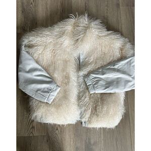 VTG Rare Unique Tibet Lamb PD Furs Jacket Vest With Detachable sleeves Size M